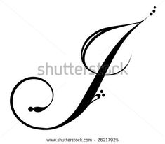 the letter f with swirls and dots in black on a white background stock photo