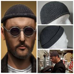 DOCKER STYLE Beanie Cap - Watch Cap - Leon Hat -  Grey Skull Cap Wool kufi - Mens short beanie - Unisex short beanie - Universal style hat Short Beanie Hat, Best Hats For Men, Caps Outfit, Short Hat, Docker Hat, Beard Beanie, Short Beanie, Winter Caps, Dog Beanie