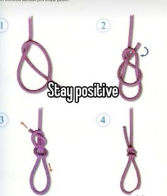 the instructions for how to tie a knot on a rope, with pictures below it