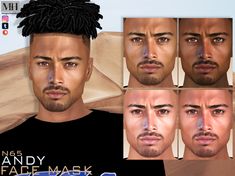 an image of a man's face with different facial expressions and hairstyles