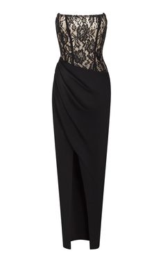 Auntie Vibes, Destiny Fashion, Polyvore Clothes, Crepe Maxi Dress, Cocoon Dress, Black Lace Top, Velvet Gown, Side Swept