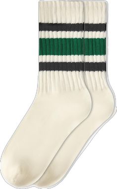 Retro Striped Cotton Socks, Tube Socks, Striped Socks, Green Stripes, Mid Calf, Socks Women, Crew Socks, Vintage Ladies, Top Styles