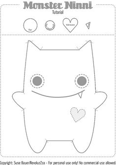 a paper cut out of a monster with hearts on it's chest and eyes