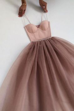 Dusty Rose A-Line Tulle Floor Length Spaghetti Straps Sweetheart Evening Party Dresses Prom Dresses Prom Dress Tulle, Blush Prom Dress, Dusty Blush, Professional Dress, Floor Length Prom Dresses, Gowns Prom, Ball Gowns Evening, Ball Gowns Prom, Guest Dress