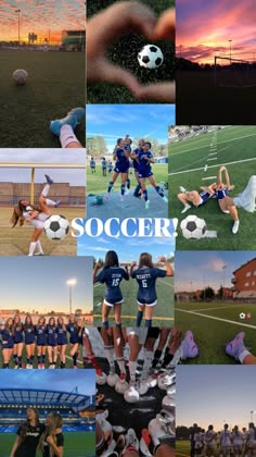 collage of soccer players and their families at sunset with the sun setting in the background