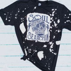 Soul Searching Bleached Tee -Skull Shirt - Bleached Skull Shirt - Rock N Roll Shirt - Bleached Shirt - Retro - Vintage Shirt - Acid Wash Bleach style and pattern may vary *Shirt Details* 4.2 oz. 90% airlume combed and ring-spun cotton, 10% polyester Shoulder taping Unisex sizing Side-seamed Pre-shrunk Retail fit Tear away label *Sizes* S M L XL XXL Shirt will be made as shown. Brand and Color may vary slightly. Rock N Roll Shirt, Bleached Shirt, Skull Shirt, Soul Searching, Skull Shirts, Vintage Shirt, Acid Wash, Rock N, Label Sizes