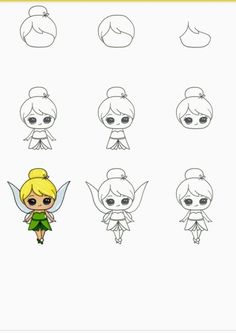 how to draw tinkerbells step by step