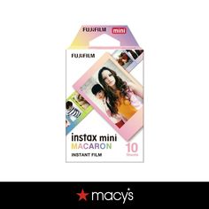 an instax mini card is shown with the text, instant film 10 minutes