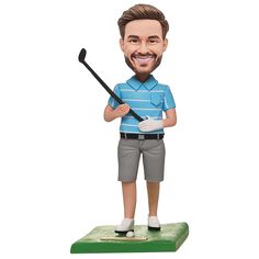 a bobble head with a golf player on it