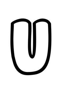 the letter u in black and white