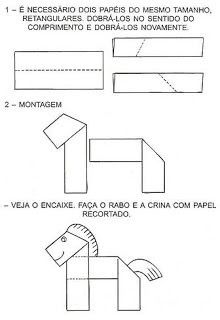 the instructions for how to make a paper horse