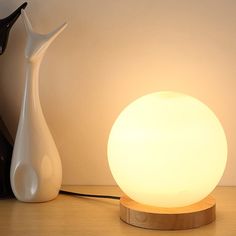 15cm Glass Round Ball Wooden Base Desk Lamp Round Desk, Glow Lamp, Small Lamps, Round Lamp, Wishlist 2024, Globe Lamps, Glass Desk, Ball Lamps, Small Table Lamp