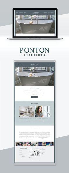 the website design for ponton interiors