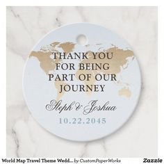 a white and gold wedding ornament with the words, thank you for being part of our journey