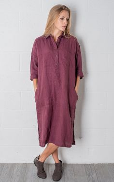 Plus size oversized tshirt dress - 100% European flax - pre-washed/pre-shrunk - medium weight linen - soft and comfortable - great texture and lovely wrinkles Summer Midi Dress With Rolled Sleeves, Lagenlook Midi Dress With Short Sleeves, Casual Oversized Half-sleeve Dress, Casual Oversized Half Sleeve Dress, Oversized Half Sleeve Casual Dress, Oversized Tunic Midi Dress For Fall, Relaxed Fit Half Sleeve Beach Dress, Chic Dresses With Rolled Sleeves And Relaxed Fit, Chic Relaxed Fit Dresses With Rolled Sleeves