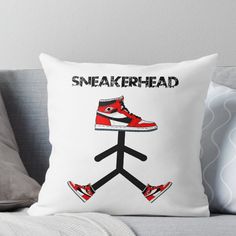 Super soft and durable 100% spun polyester Throw pillow with double-sided print. Cover and filled options. Tribute design to the culture of tennis, by Thelobov The Culture, Designer Throw Pillows, Sneaker Head, Sell Your Art, Throw Pillow, Tennis, Print Design, Throw Pillows, Pillows