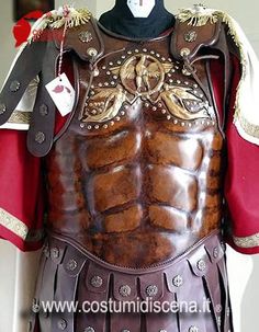 a costume made to look like a gladiator's chest and back,