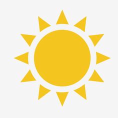 the sun icon is shown in yellow and white, with four pointed points on each side