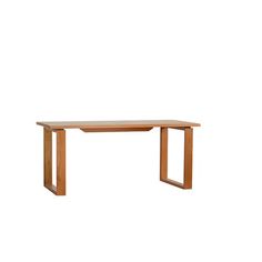 a wooden table with two legs on it