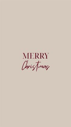 merry christmas card with red lettering on the front and maroon writing on the back, against a beige background