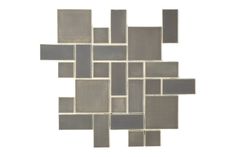 a gray and white mosaic tile design