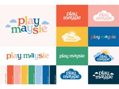 the logos for play music, play music and play music are shown in different colors