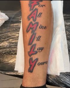 a person with a tattoo on their leg that says, you are the only one