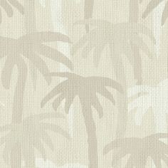 a beige and white wallpaper with palm trees