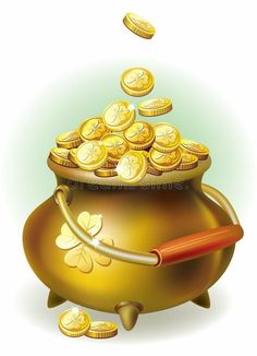 a pot full of gold coins