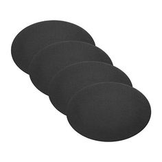 six black round cushions on a white background