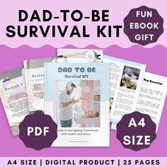 This Dad To Be Gift is the perfect baby shower gift for Dad, a survival kit digital guide to prepare him for his new role. This new father present is an expecting dad handbook and first time parent guide, a thoughtful gift for partners navigating the joys and challenges of fatherhood together. THE ULTIMATE DAD SURVIVAL KIT: A HILARIOUS AND HELPFUL GUIDE FOR EXPECTING AND NEW DADS  * Witty and practical advice for navigating the ups and downs of fatherhood, from pregnancy to early parenthood.  * 25-page printable ebook, perfect as a baby shower gift or a just-because present for the expecting or new dad in your life.  * Instant digital download, making it a quick and easy last-minute gift.  * Humorous and relatable content that will have dads laughing while learning valuable tips and tricks Baby Shower Gift For Dad, Relatable Content, New Father, Father Presents, Dad To Be, First Time Parents, New Fathers, Perfect Baby Shower Gift, Perfect Baby Shower