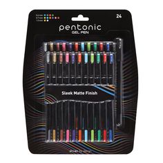 a package of 12 different colored markers in it's display box with the packaging