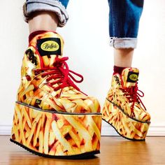 Buffalo London Platform Sneakers. Dope Bright Yellow / Ketchup Red Combo. Size 5 Us Ladies, They Run Big. Will Fit 5.5-6. Even 6.5 With Thin Socks. [That Is My Size And They Were Snug, But Wearable, They Will Stretch As They Are Broken In]. Just Look At Them, These Kicks Are Frigging A-M-A-Z-I-N-G. New In Box. I Recently Moved Out And Original Box Got Torn. Shoes Are In New Condition. Just Tried Them On For Pics. Price Is Firm. Sorry Angels I Am Debating So Hard About Keeping Them Vintage Buffalos Buffalo London Mellow Yellow Red Printed Deadstock 90s Nineties 90's Buffalo Platform Flatforms Stoompers Sneakers Boots Spicy Girls Grunge Pastel Goth Gothic Kawaii L London Outfits, Buffalo Shoes, Gothic Kawaii, Funky Shoes, London Shoes, Vogue Italia, Boots And Sneakers, Crazy Shoes, Mellow Yellow