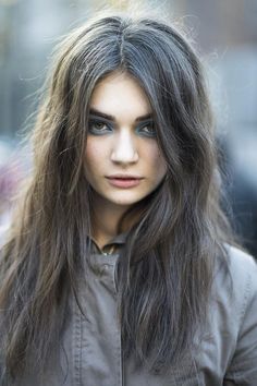 Dark Grey Hair Color, Highlights Bob, Grey Brown Hair, Dark Grey Hair, Grey Hair Dye, Brown Hair Dye, Long Dark Hair