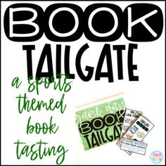 the book tailgate logo and some stickers