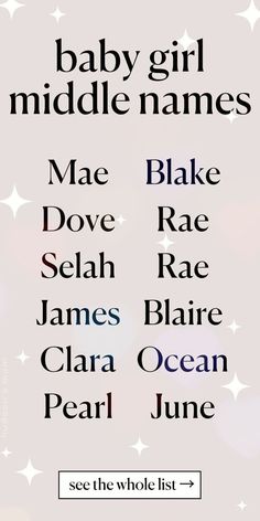 baby girl names with stars on the background