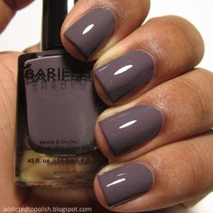 Gray Taupe Nails, Taupe Nails Short, Fall Nail Colors Gray, Gray Purple Nails Acrylic, Purplish Gray Nails, Taupe And White Nails, Grey Taupe Nails, Gray Nail Color Ideas, Purple Gray Nails Design