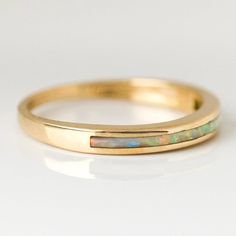 14K solid gold ring, Local Eclectic & Amarilo Jewelry exclusive design with white opal inlay. Wear in a ring stack or as a dainty ring band with everyday jewels Women Symbol, Local Eclectic, Antique Engagement Ring, Gold Bracelets, Sea Glass Jewelry, Floral Vintage, Bijoux Diy, Gold Diamond Rings, White Opal