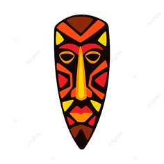 an african mask is shown on a white background