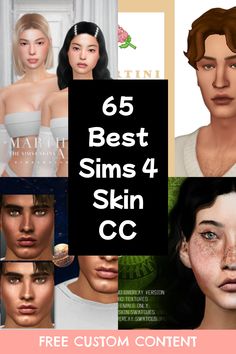 six different avatars with the text, 6 best sims4 skin cc