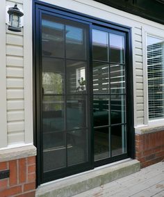 Sliding Patio Doors Fort Worth Black Sliding Doors Exterior, Black Sliding Doors Patio, Black Sliding Doors, Double Sliding Patio Doors, Patio Sliding Doors, Exterior Sliding Glass Doors, Deck Door, Black Sliding Door, Backyard Door