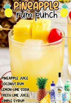 Slushy Cocktails, Mom Drinks, Spiced Rum Recipes, Old Fashioned Home, Rum Punch Recipe, Pierogi Recipe, Pineapple Margarita