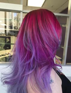 Pink To Purple Hair, Hair Dye Patterns, Purple Pink Hair, Directions Hair Dye, Pink And Purple Hair, Color Trends 2024