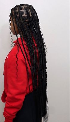 Hairstyle Blackgirl Braids, Shmedium Knotless Braids Long With Curls, Goodness Knotless Braids, Bohemian Braids Peekaboo, Jumbo Knotless Braids With Heart, Hairstyles Braided Black Women, Knee Length Boho Knotless Braids, Medium Large Boho Knotless Braids, Large Goddess Knotless Box Braids