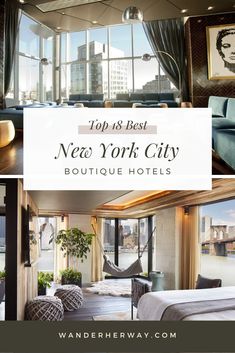 the new york city boutique hotel is featured in this postcard