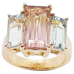 Morganite 4.98 carats with Aquamarine 3.28 carats Ring set in 18 Karat Rose Gold Settings Width: 1.8 cm Length: 1.5 cm Ring Size: 53 Total Weight: 10.48 grams "We first opened doors in 1980 when it was then situated in the vicinity of the Victory Monument; a small and modest storefront with a couple of counters. From its humble beginnings to where it stands today, our company has proven its abilities as a jeweler. Since the beginning, we have been supplying fine quality pieces to dealers, wholes Peach Jewelry, Rose Gold Morganite Ring, Rose Gold Ring Set, Contemporary Ring, Humble Beginnings, Aquamarine Ring, Aquamarine Rings, Dream Ring, Three Stone Rings