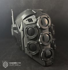 This is a Matte Black variant of my "HACKER//V1:Type-A" full face mask design, featuring circular tinted lenses with a black tint. Tech Specs: Frame Material - FDM 3d Print Armor Material - 3d Printed/Steel Fasteners Lens - Tinted Circular Lenses (Functional Sunglasses) x 7 Padded - Yes If you would like this mask in a custom color, check out this listing here! https://www.etsy.com/listing/1519074769 The masks are fully adjustable for adults and made in limited runs, custom sizing is not current Tech Armor Suits, Cool Mask Designs, Scifi Mask, Cyberpunk Face Mask, Full Face Mask Design, Sci Fi Mask, Armor Mask, Cyberpunk Tech, Specs Frame