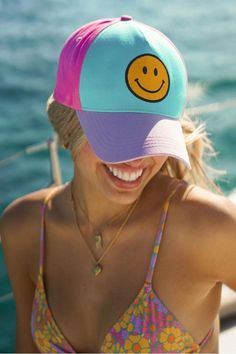 Fun Multicolor Trucker Hat For Beach, Trendy Multicolor Baseball Cap With Visor, Trendy Multicolor Baseball Cap, Trendy Multicolor Cotton Baseball Cap, Trendy Multicolor Visor Baseball Cap, Fun Pink Trucker Hat, Playful Pink Cotton Baseball Cap, Trendy Purple Baseball Cap, Playful Pink Summer Baseball Cap