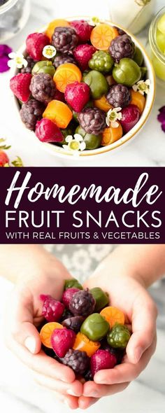 homemade fruit snacks with real fruits and vegetables