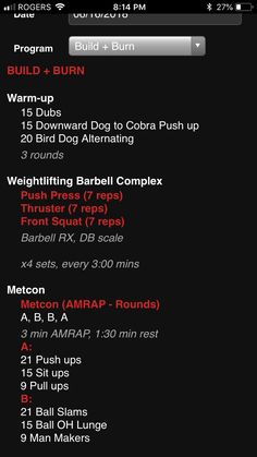 an iphone screen showing the workout schedule for dogs